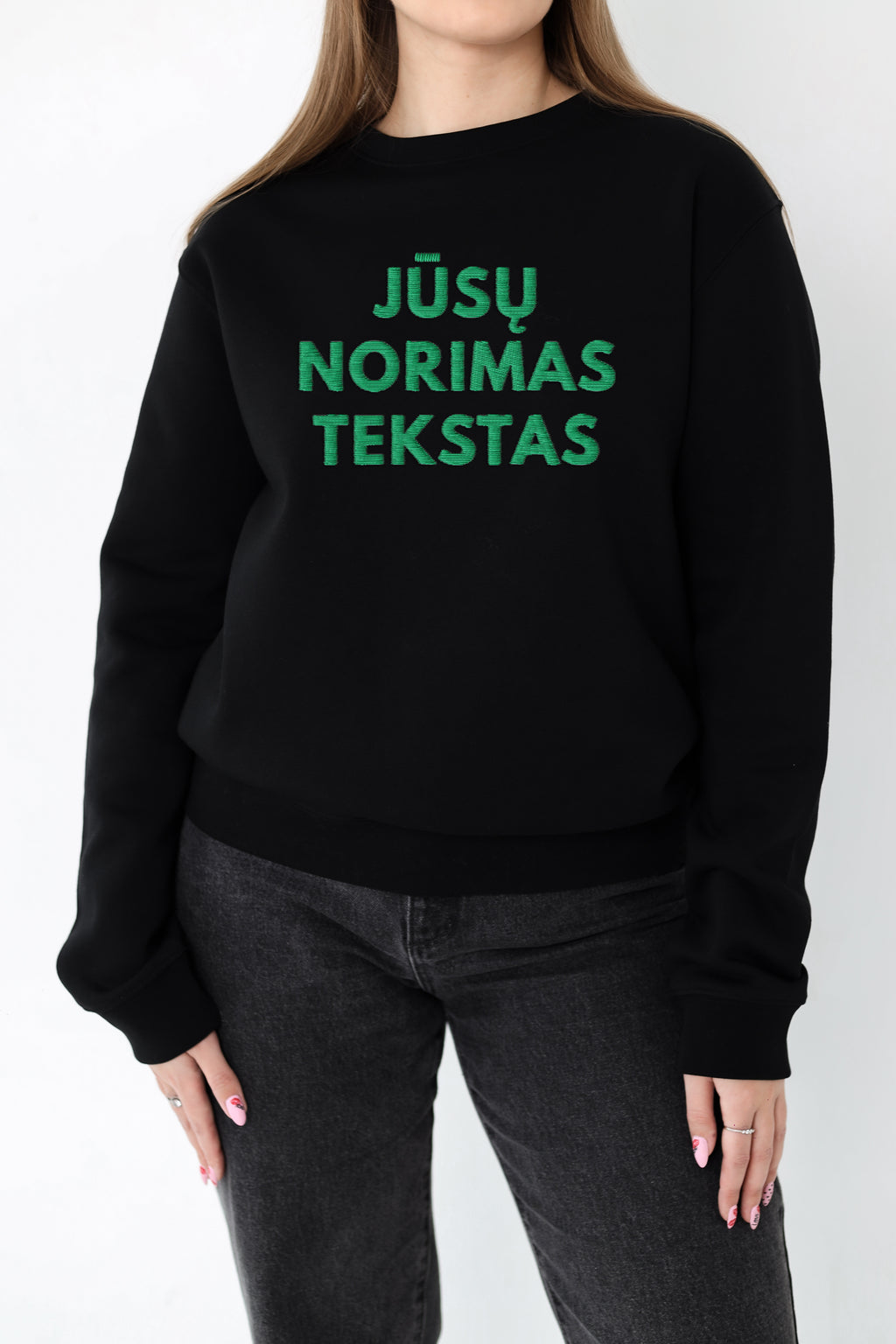 Džemperis – teksto siuvinėjimas